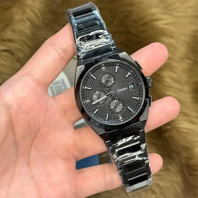 Fossil Everett Chronograph Black Dial Men's Watch- FS5797